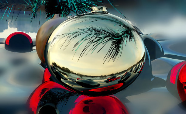 3D渲染圣诞贺卡节日背景图片下载