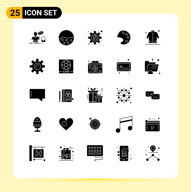 25固体字形概念的网站移动和图片下载