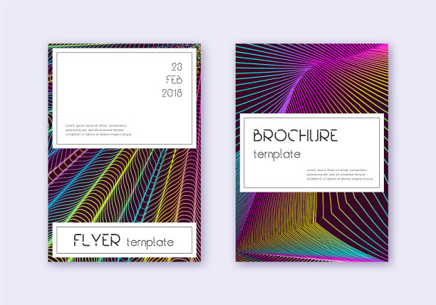 时尚的封面设计模板设置彩虹抽象图片下载