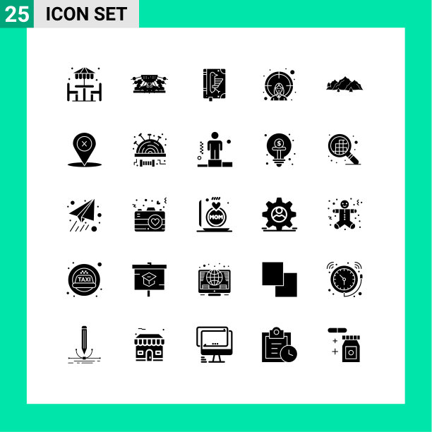 现代设25个实心象形文字目标图片下载
