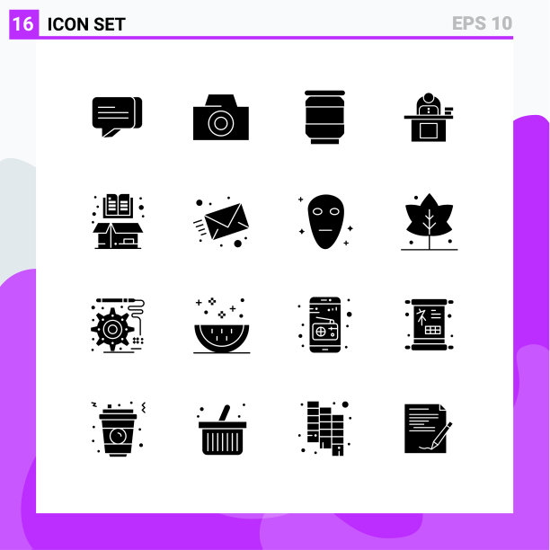 在纸板书上的网格上设置16个实字形图片下载