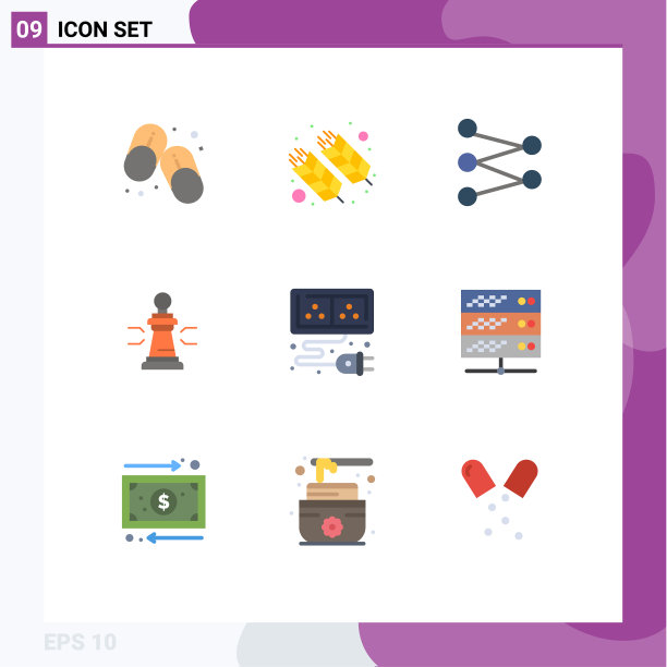 设置9平的颜色网格上的战略数字图片下载