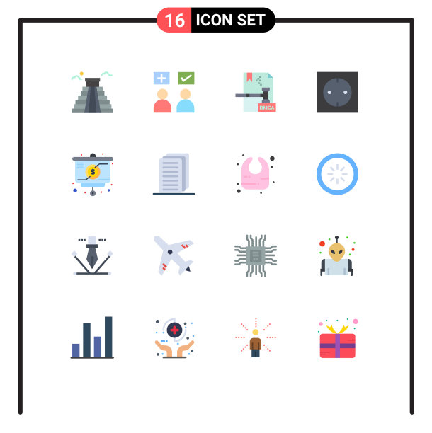 16组现代平面颜色为科技设置图片下载