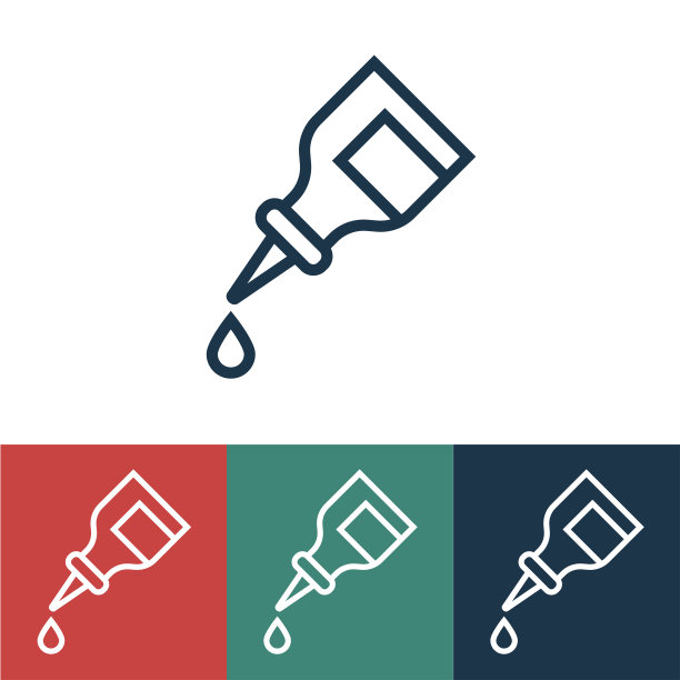 线性矢量图标与眼药水图片下载