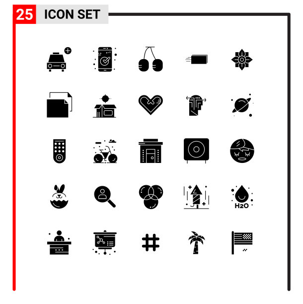设置25个现代UI图标符号标志图片下载