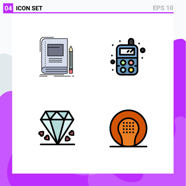 可编辑线包4简单填充线平图片下载