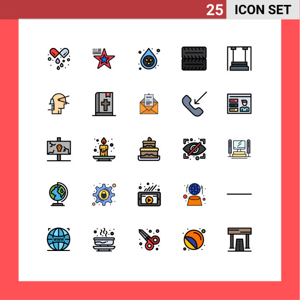 现代设置25填充线平面颜色图片下载