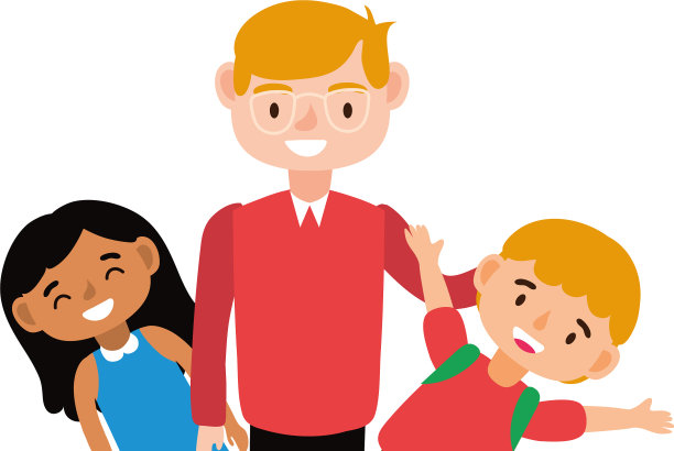 男教师工作者与学生孩子的性格图片下载