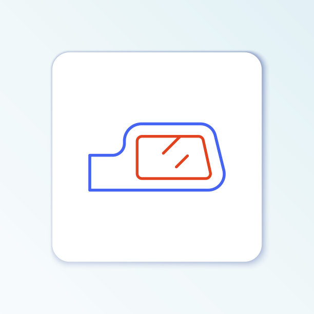 线车镜图标孤立在白色背景。色彩斑斓的轮廓的概念。向量图片下载