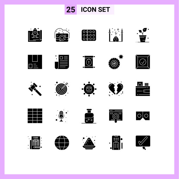 设置25个现代的UI图标符号月亮图片下载