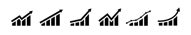 增长的图形图标向量集图片下载