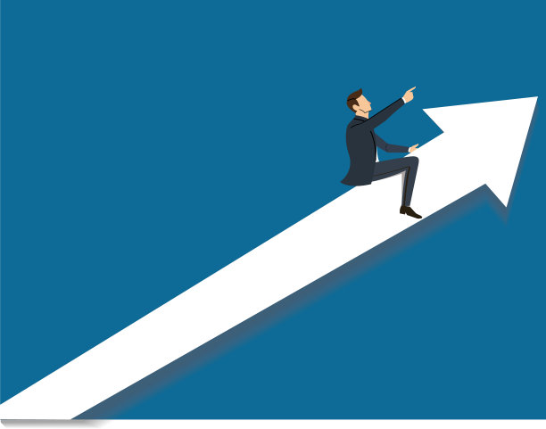 商人在箭头图标的背景图片下载