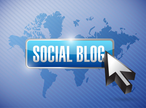 社会博客按钮插图在世界地图上图片下载