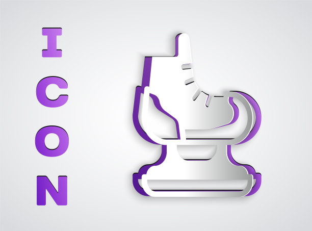 剪纸风：溜冰鞋图标图片下载