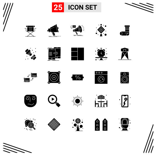 用户界面包25个基本立体字形图片下载