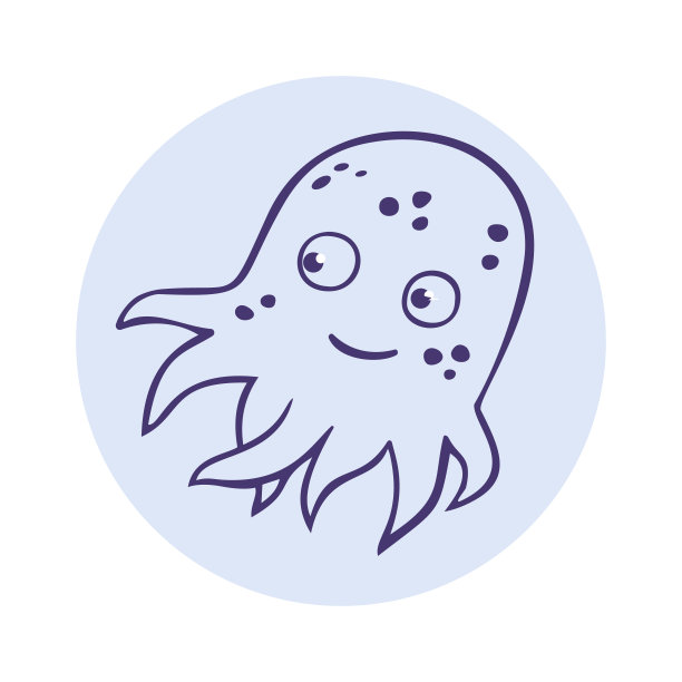 有趣的卡通章鱼。矢量插图。图片下载