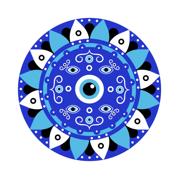 蓝色曼荼罗魔眼，希腊护身符对抗魔眼图片下载
