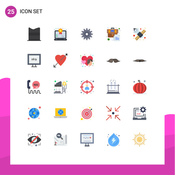 通用图标符号组25现代扁平图片下载