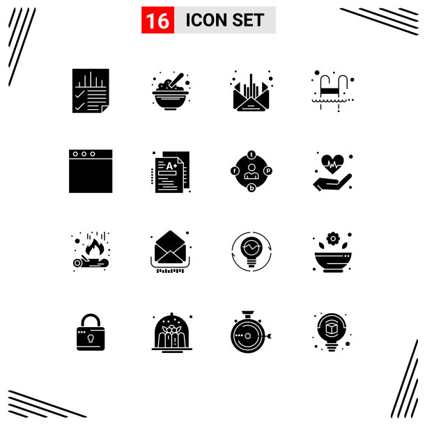 16组用于游泳的现代立体象形文字图片下载