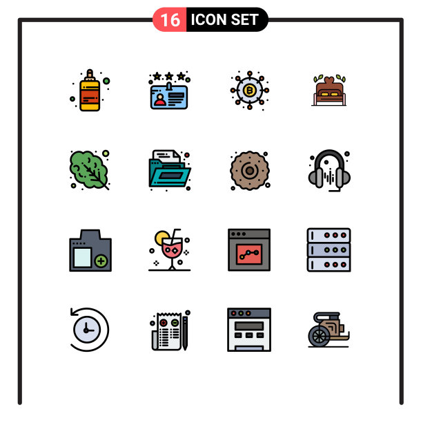 组16平色填充线标志和图片下载