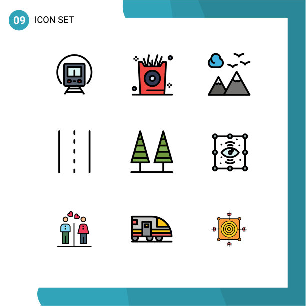 设置9商业填充线平面颜色包图片下载