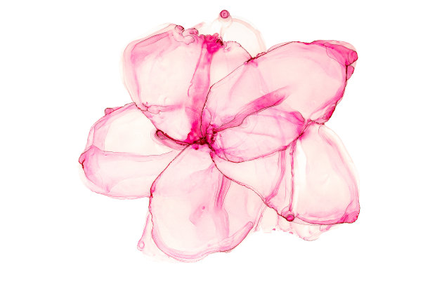 酒精墨水的艺术。抽象流体艺术画醇墨手法粉花图片下载