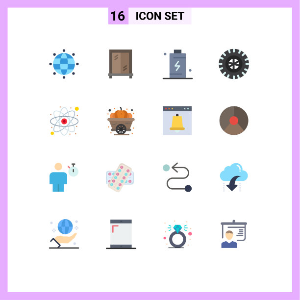 16个主题平色和可编辑的符号图片下载