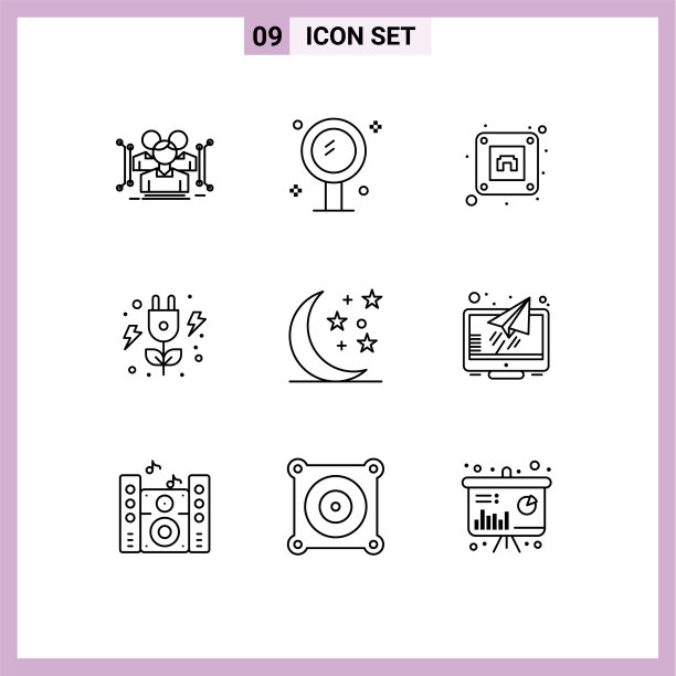 现代集9轮廓象形月亮力量图片下载