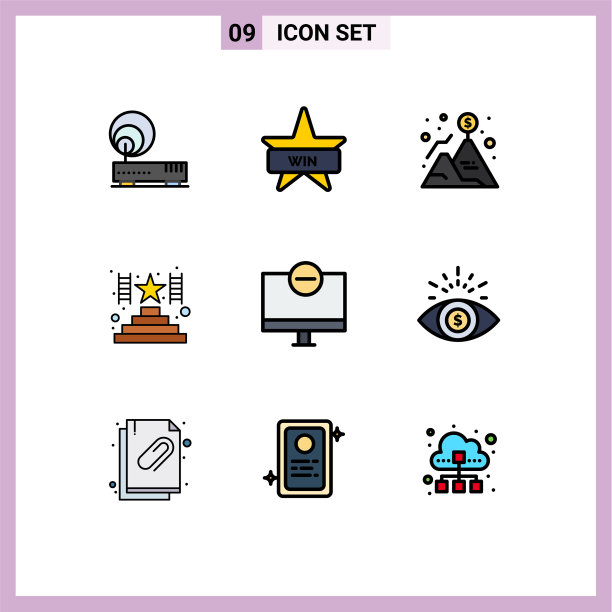 9主题填充线平色和可编辑图片下载