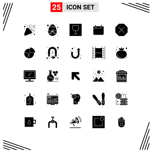 为被拒绝的禁令设置25个实体符号图片下载