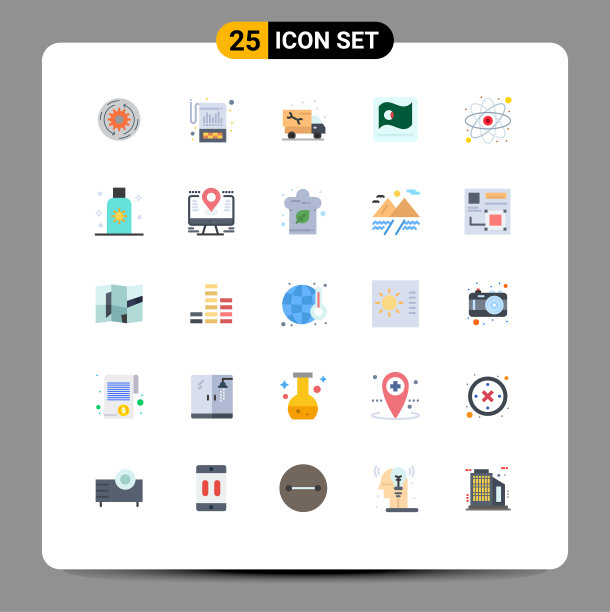 25个通用的单色标志象征着亚洲人图片下载