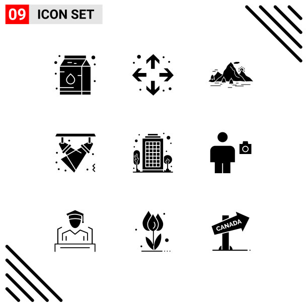 为城市设置9个现代UI图标符号图片下载