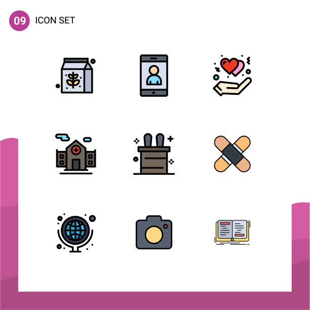 填充线平色包9个通用符号图片下载