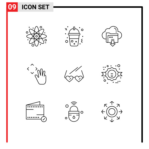 股票图标包9行符号和符号图片下载