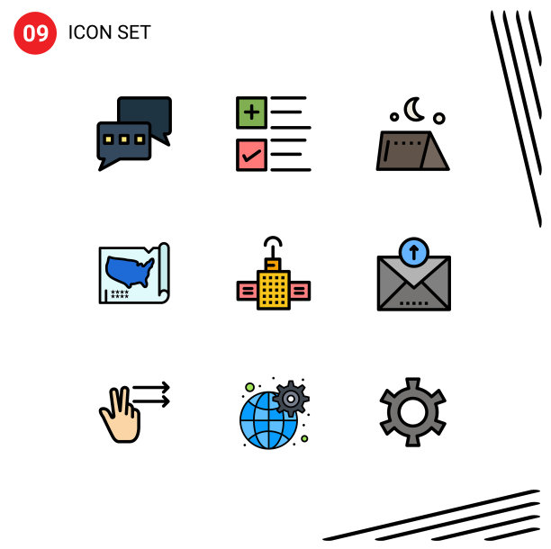 9 .创意图标的现代标志和符号图片下载