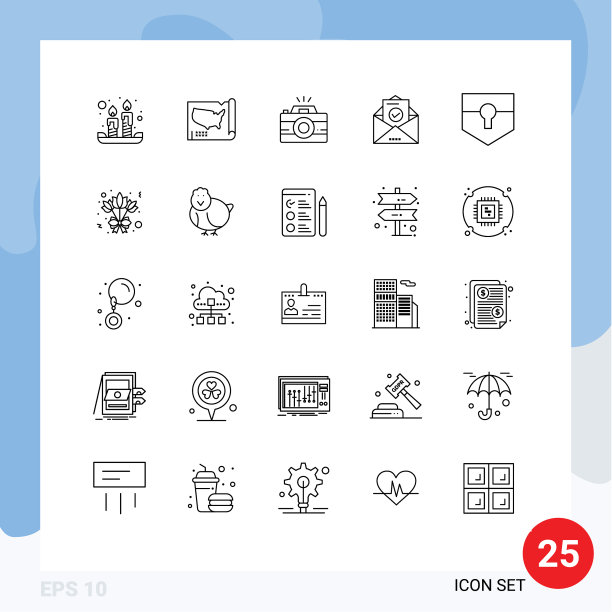 25通用线标志符号保护图片下载