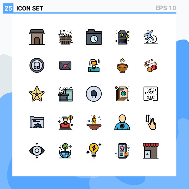 25个通用填充线平色标志符号图片下载