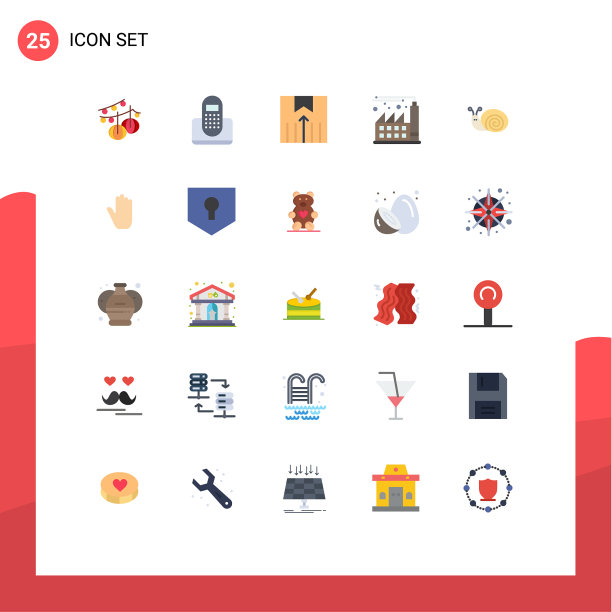 25用户界面平面彩色包装现代标识图片下载