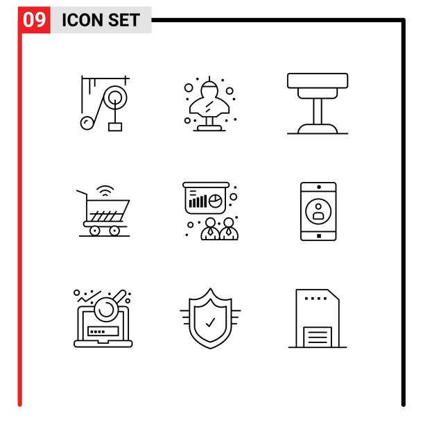 设置9个现代UI图标符号标志图片下载