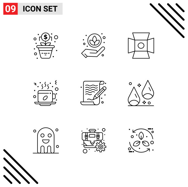 现代9轮廓象形绘画艺术图片下载