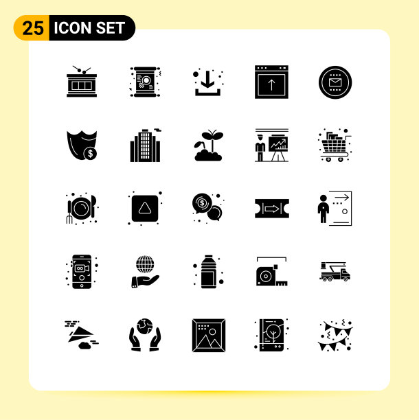 打包25个创造性的固体字形招聘网站图片下载