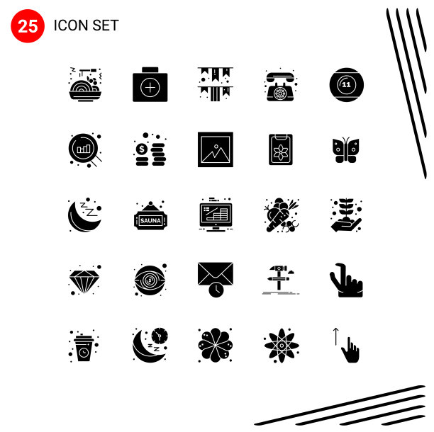 为网络和移动设置的25个通用实体符号图片下载