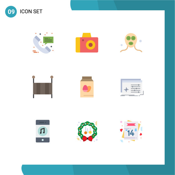 打包9个有创意的单色复活节彩蛋图片下载