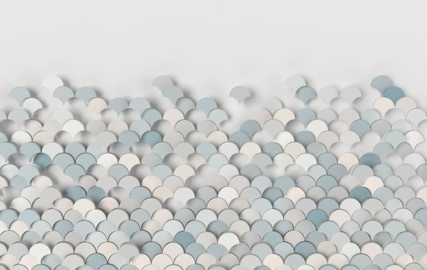 美人鱼鱼，龙鳞，爬行动物皮肤，波浪三维渲染。瓷砖。3d墙面纹理，屋顶瓦片。色彩柔和的室内设计背景图片下载