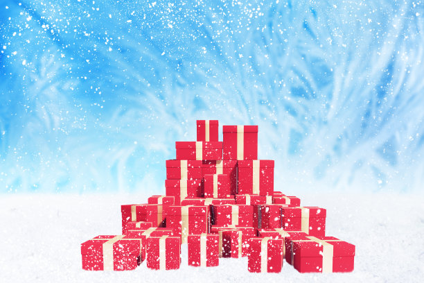 3d渲染的销售概念与礼品盒图片下载