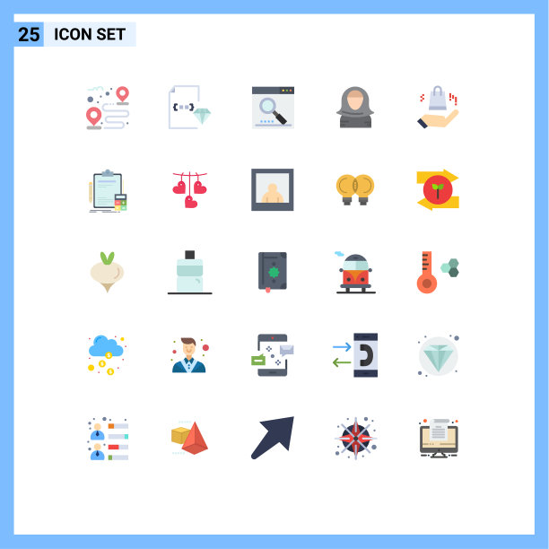 设置25个现代UI图标符号海湾图片下载