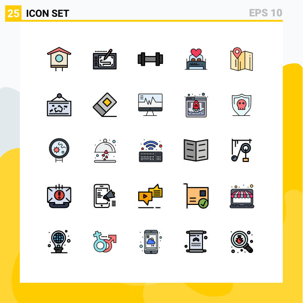 25填充线平面颜色的网站概念图片下载