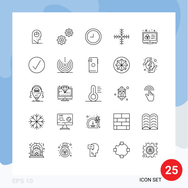 用户界面包25个基本线条设计者图片下载