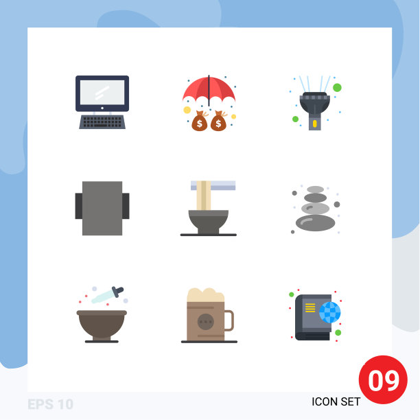 9 .平面色彩概念的网站，移动和应用程序图片下载