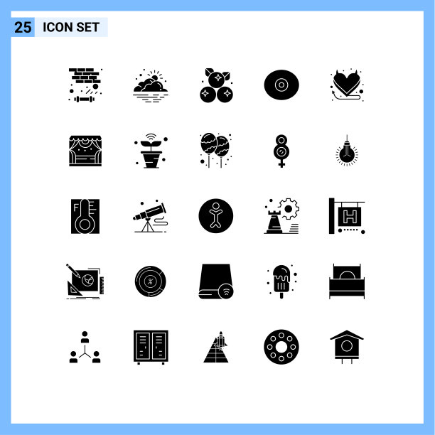 在网格上为心乳头设置25个实心符号图片下载